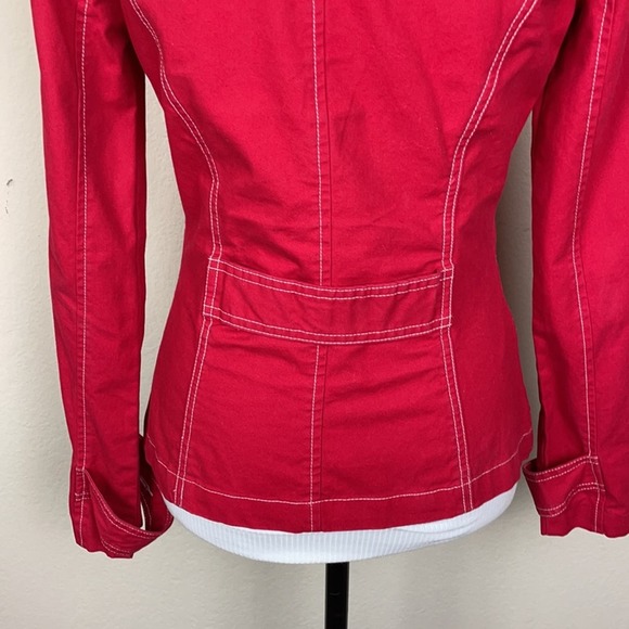 **SOLD**3/$15! SO bright red slim fitting blazer women's S - Picture 7 of 10